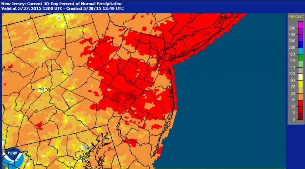 30-Day Percent of Normal Precipitation 