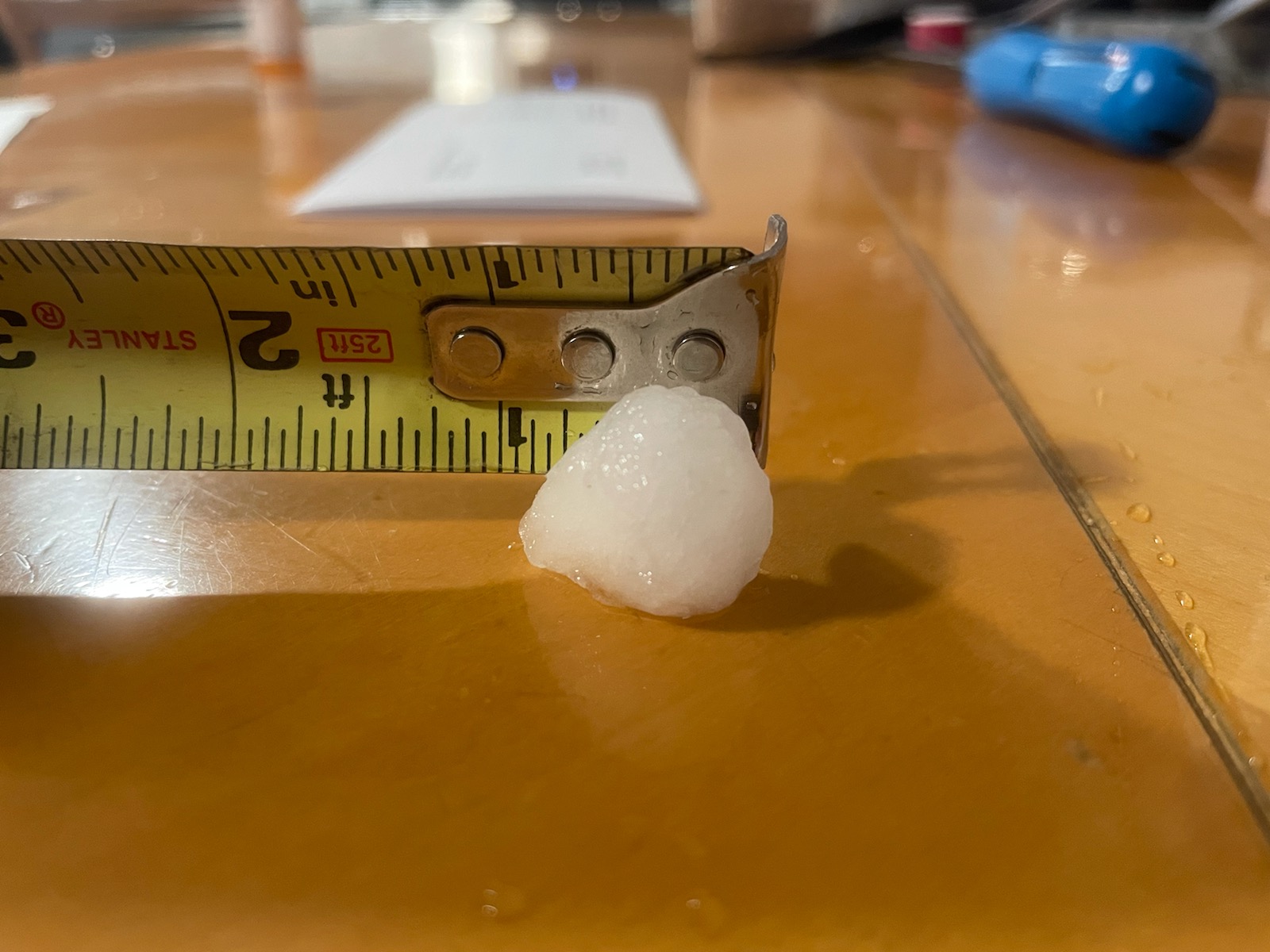 Hailstone that fell in Butler (Morris County) on November 13th.