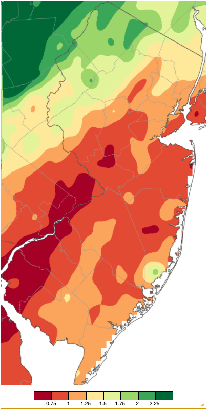 November 2021 precipitation across New Jersey based on a PRISM (Oregon State University) analysis generated using NWS Cooperative and CoCoRaHS observations from 7 AM on October 31st to 7 AM on November 30th.
