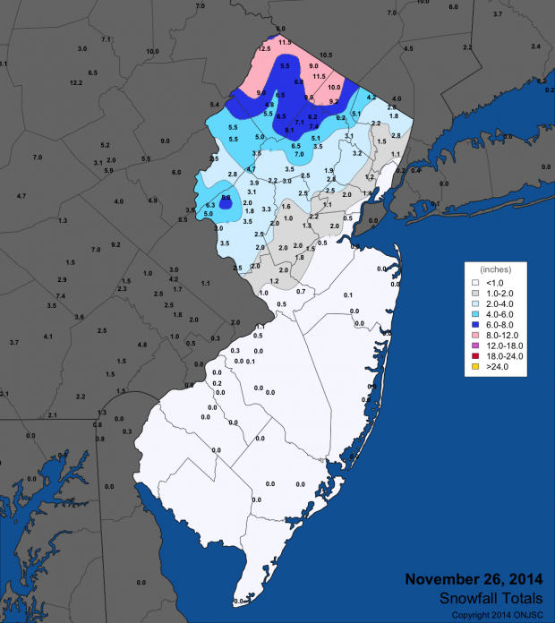 Nov 26 2014 snow map