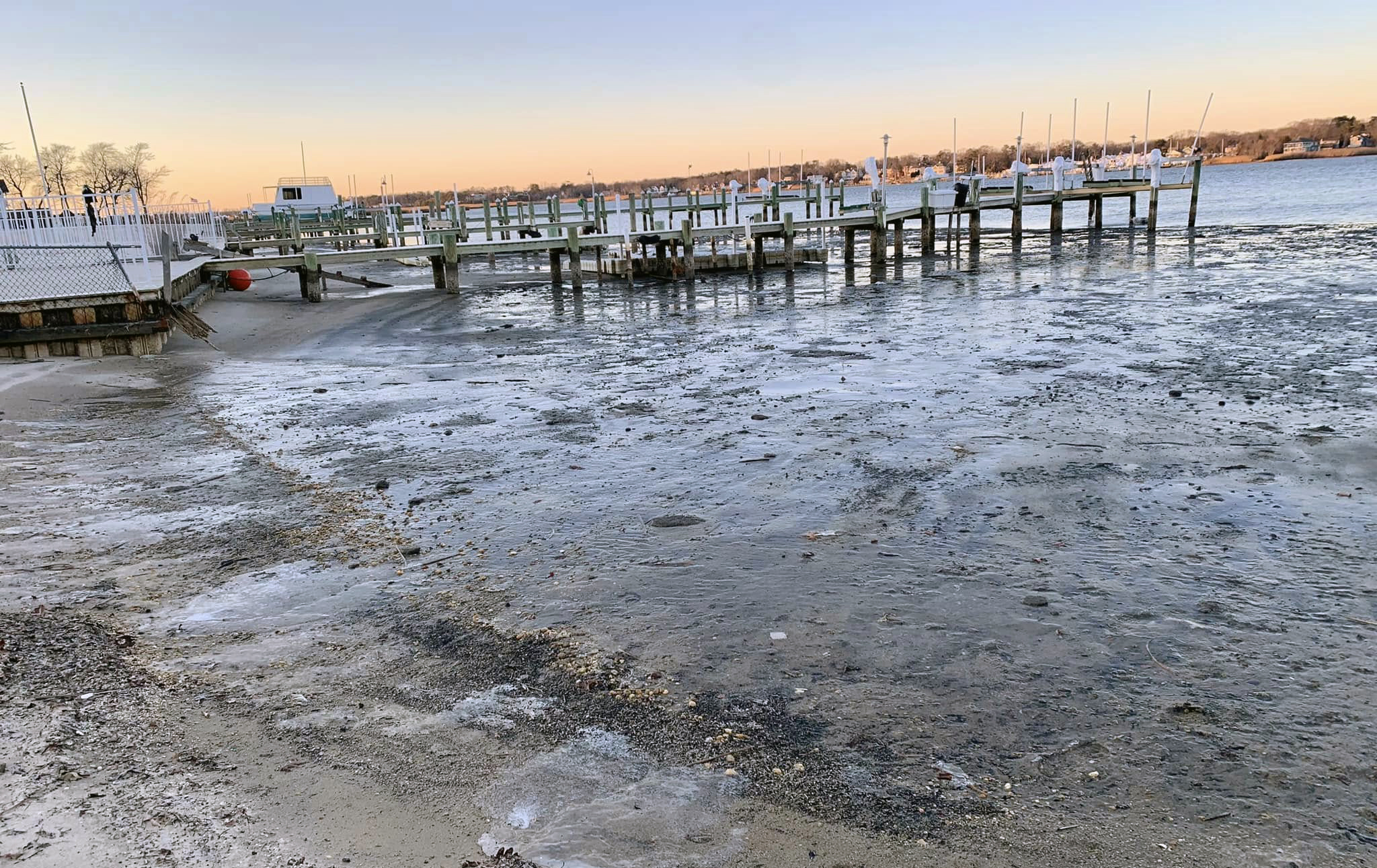 A blowout tide caused by strong westerly winds on February 18th in Brick Township (Ocean County).