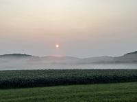 Low-lying fog blankets a farm field in Sparta Township (Sussex County) on the morning of August 16th (photo courtesy of Nick Stefano).