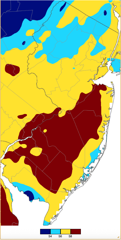 Figure 14. Maximum temperatures on December 19th based on a PRISM (Oregon State University) analysis generated using NWS, NJWxNet, and other professional weather stations. Maximum temperatures on December 19th based on a PRISM (Oregon State University) analysis generated using NWS, NJWxNet, and other professional weather stations.