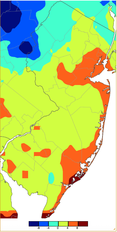 Figure 8. Minimum temperatures on January 31st based on a PRISM (Oregon State University) analysis generated using NWS, NJWxNet, and other professional weather stations. Minimum temperatures on January 31st based on a PRISM (Oregon State University) analysis generated using NWS, NJWxNet, and other professional weather stations.