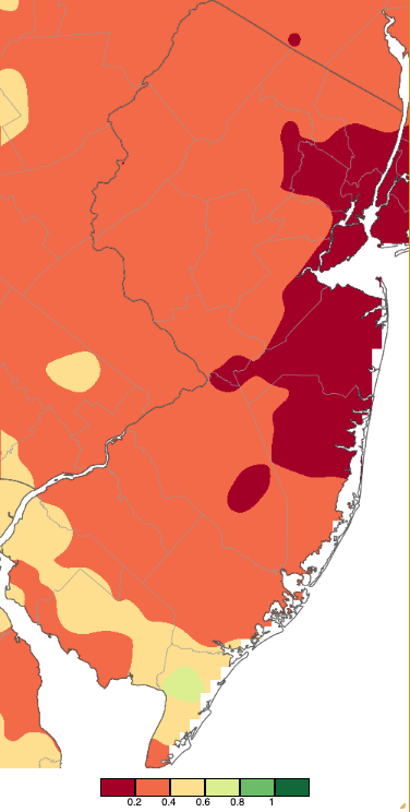 Precipitation across New Jersey from 7 AM on November 10th through 7 AM November 11th based on a PRISM (Oregon State University) analysis generated using NWS Cooperative, CoCoRaHS, NJWxNet, and other professional weather station observations.