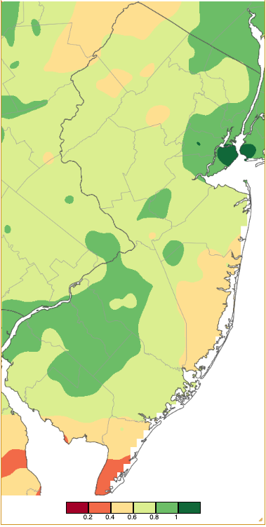 Precipitation across New Jersey from 7 AM on November 27th through 7 AM November 29th based on a PRISM (Oregon State University) analysis generated using NWS Cooperative, CoCoRaHS, NJWxNet, and other professional weather station observations.