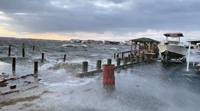 Strong winds push waves and spray onshore after a cold frontal passage on December 23rd in Seaside Heights (photo credit: Daniel Nee/Lavallette-Seaside Shorebeat).