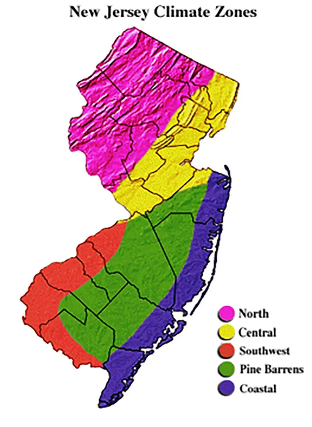 NJ Climate Zones Map