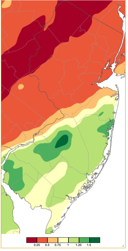 Rainfall from approximately 7 AM on March 31st to 7 AM on April 1st based on a PRISM analysis generated using NWS Cooperative and CoCoRaHS observations