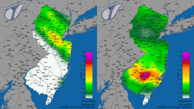 Precipitation maps for June 3rd and 4th