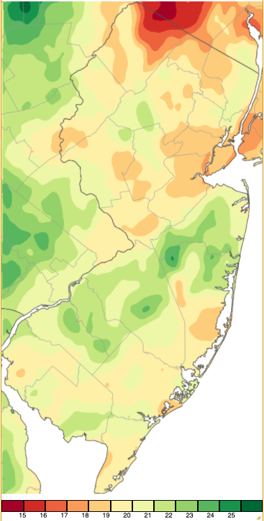 January–June 2020 PRISM precipitation estimate map