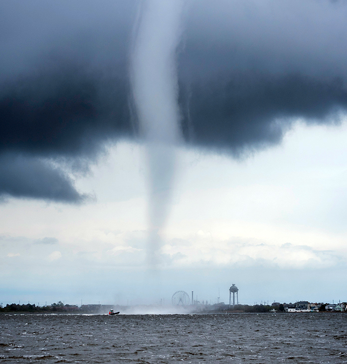 A waterspout over Barnegat Bay on May 8th near Seaside Heights